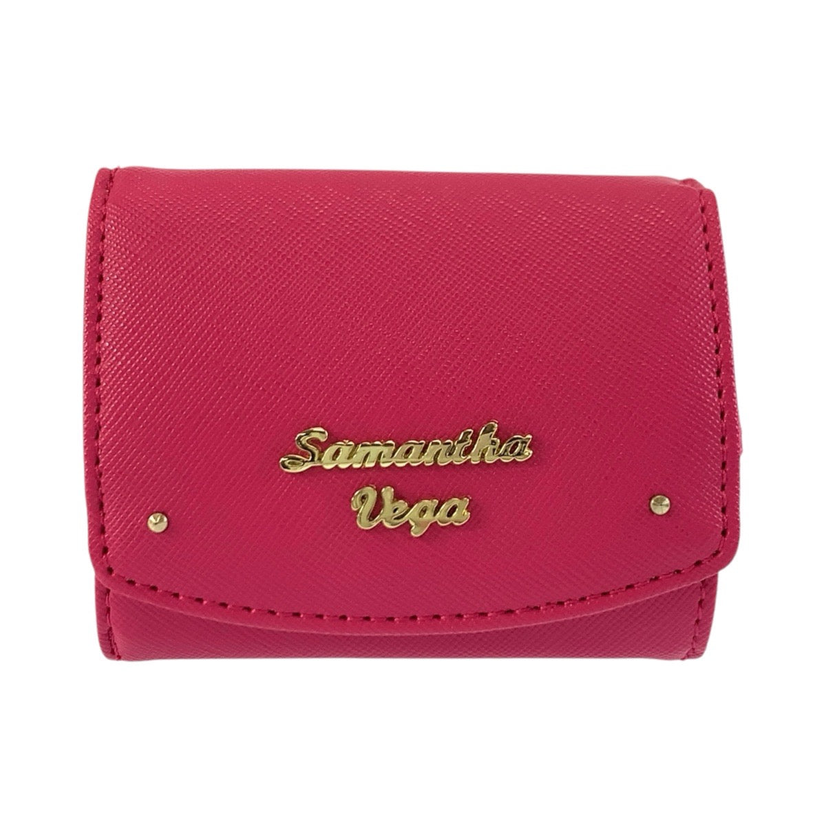 26270
Samantha Vega サマンサベガ ピンク ゴールド金具 レザー 折財布 コンパクトウォレット レディース A3