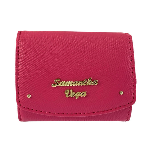 26270
Samantha Vega サマンサベガ ピンク ゴールド金具 レザー 折財布 コンパクトウォレット レディース A3
