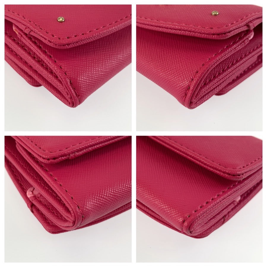 26270
Samantha Vega サマンサベガ ピンク ゴールド金具 レザー 折財布 コンパクトウォレット レディース A3