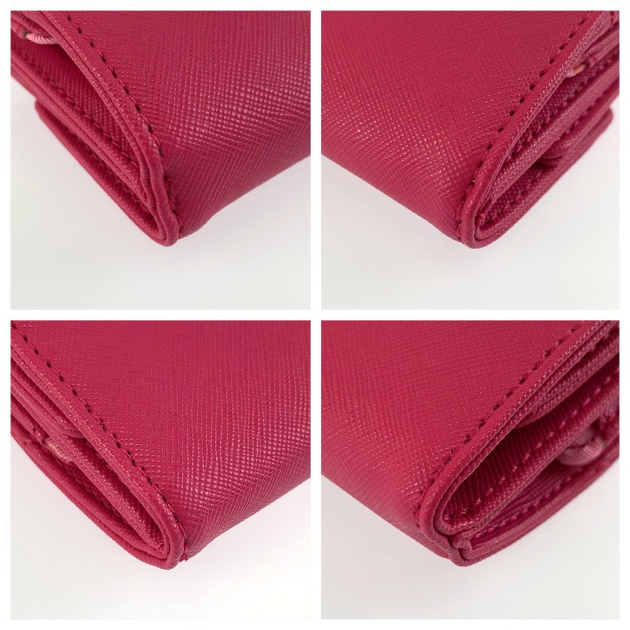 26270
Samantha Vega サマンサベガ ピンク ゴールド金具 レザー 折財布 コンパクトウォレット レディース A3