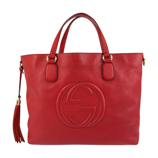 26273
GUCCI グッチ ソーホー レッド ゴールド金具 レザー 282303 トートバッグ ハンドバッグ レディース ABP68