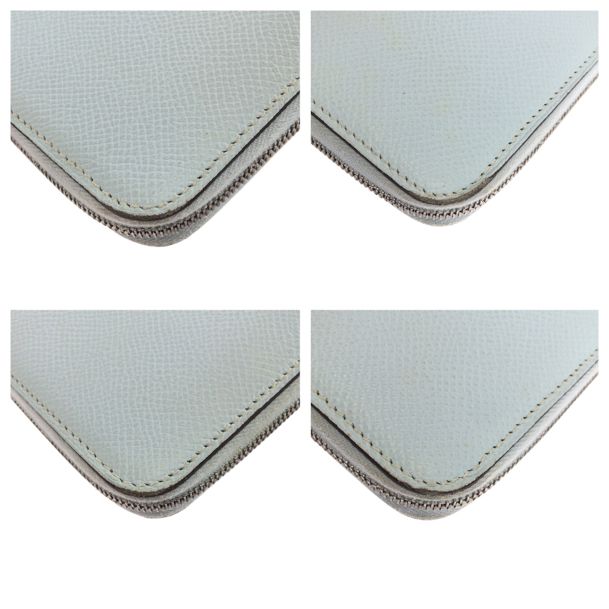26277
HERMES エルメス アザップ シルクイン ロング ライトブルー シルバー金具 ヴォーエプソン / シルク 長財布 ラウンドファスナー Z刻印 レディース ABP48