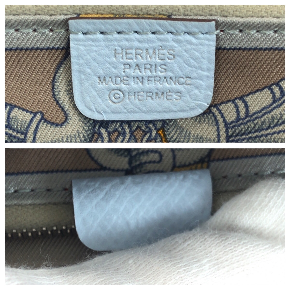 26277
HERMES エルメス アザップ シルクイン ロング ライトブルー シルバー金具 ヴォーエプソン / シルク 長財布 ラウンドファスナー Z刻印 レディース ABP48