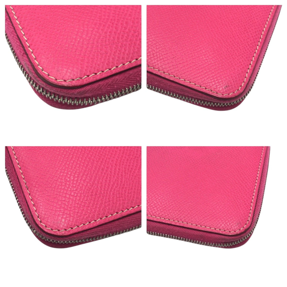 26279
HERMES エルメス アザップロング シルクイン ピンク ローズティリアン シルバー金具 ヴォーエプソン 長財布 ロングウォレット ラウンドファスナー □P刻印 レディース AB44
