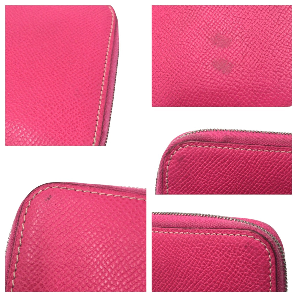 26279
HERMES エルメス アザップロング シルクイン ピンク ローズティリアン シルバー金具 ヴォーエプソン 長財布 ロングウォレット ラウンドファスナー □P刻印 レディース AB44