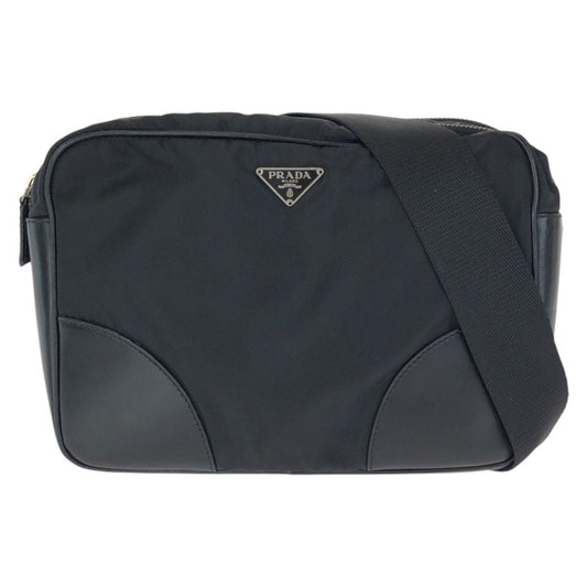 26280
PRADA プラダ テスート 三角ロゴプレート ブラック 黒 シルバー金具 ナイロン / レザー カメラバッグ ショルダーバッグ メッセンジャーバッグ メンズ ABP28