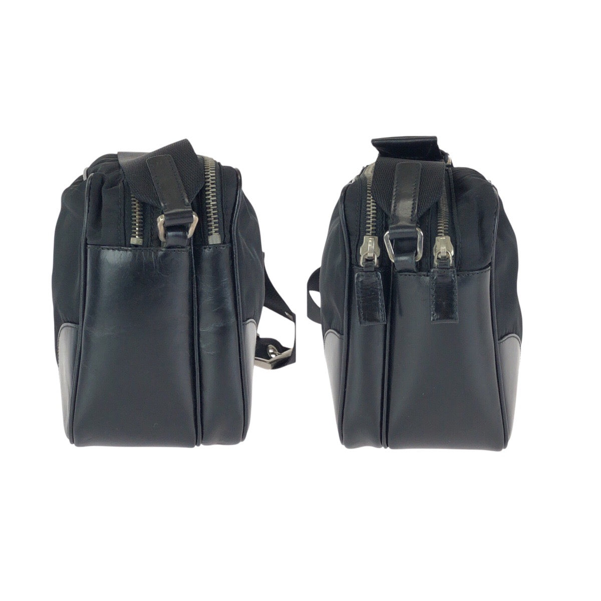 26280
PRADA プラダ テスート 三角ロゴプレート ブラック 黒 シルバー金具 ナイロン / レザー カメラバッグ ショルダーバッグ メッセンジャーバッグ メンズ ABP28