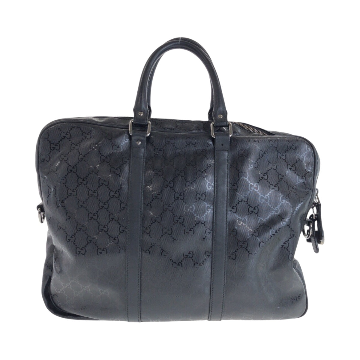 26281
GUCCI グッチ インプリメ ブラック 黒 シルバー金具 PVC 208463 ビジネスバッグ ブリーフケース トートバッグ メンズ AB42