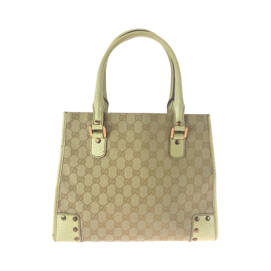 26283
GUCCI グッチ スタッズ ベージュ アイボリー ゴールド金具 GGキャンバス 124260 トートバッグ ハンドバッグ ショルダーバッグ レディース ABP40