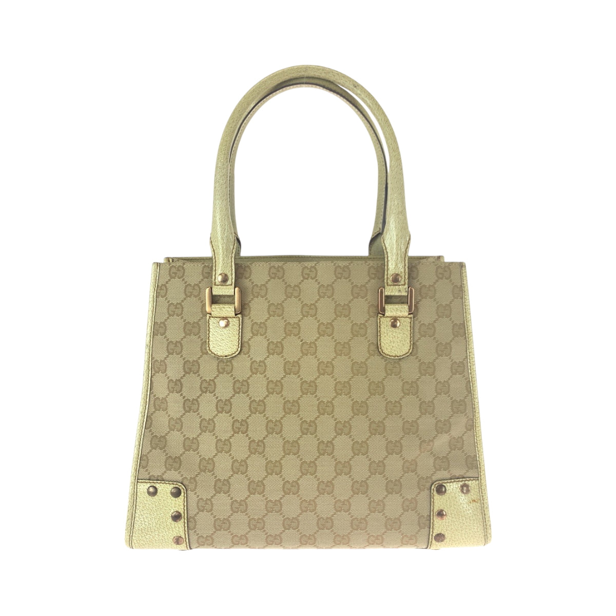 26283
GUCCI グッチ スタッズ ベージュ アイボリー ゴールド金具 GGキャンバス 124260 トートバッグ ハンドバッグ ショルダーバッグ レディース ABP40