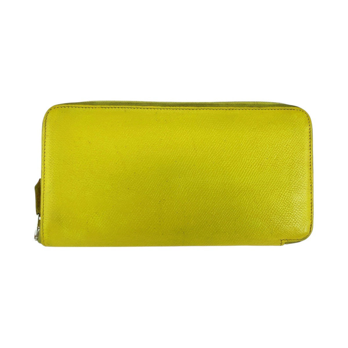 26285
HERMES エルメス アザップロング シルクイン ライトイエロー シルバー金具 ヴォーエプソン 長財布 ロングウォレット □Q刻印 レディース AB40