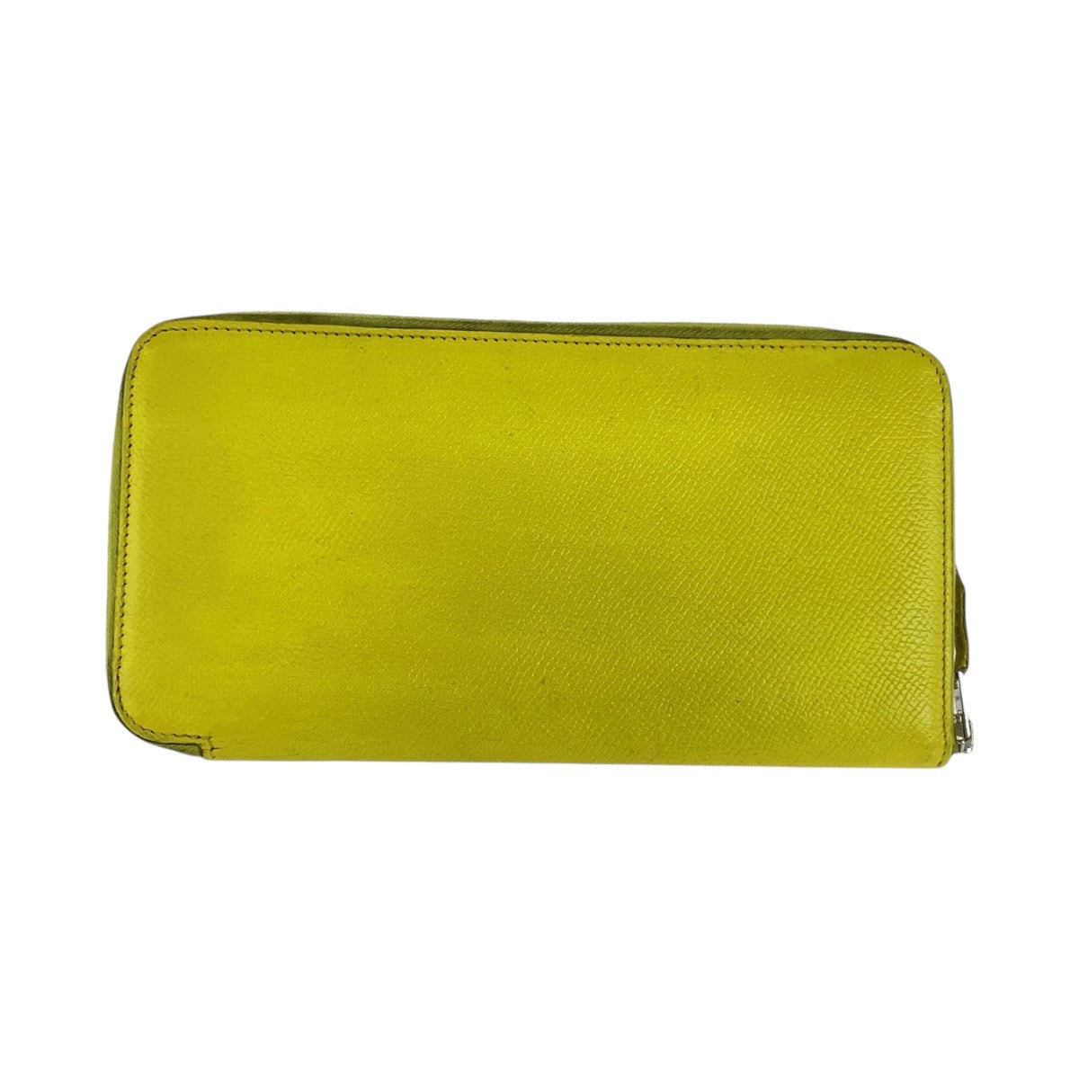 26285
HERMES エルメス アザップロング シルクイン ライトイエロー シルバー金具 ヴォーエプソン 長財布 ロングウォレット □Q刻印 レディース AB40
