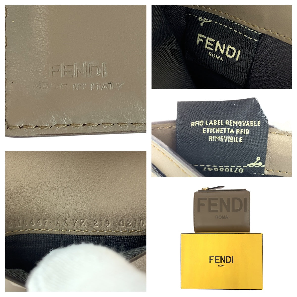 26287
FENDI フェンディ ローマ ベージュ ゴールド金具 レザー 8M0477-AAYZ-2198210 折り財布 コンパクトウォレット レディース ABP35
