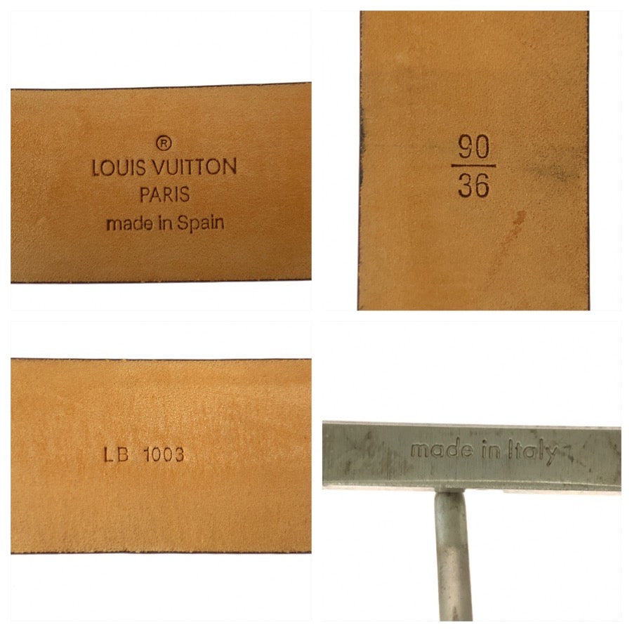 26389
LOUIS VUITTON ルイヴィトン モノグラムライン サイズ90cm/36インチ ブラウン シルバー金具 PVC / メタル ベルト メンズ AB15