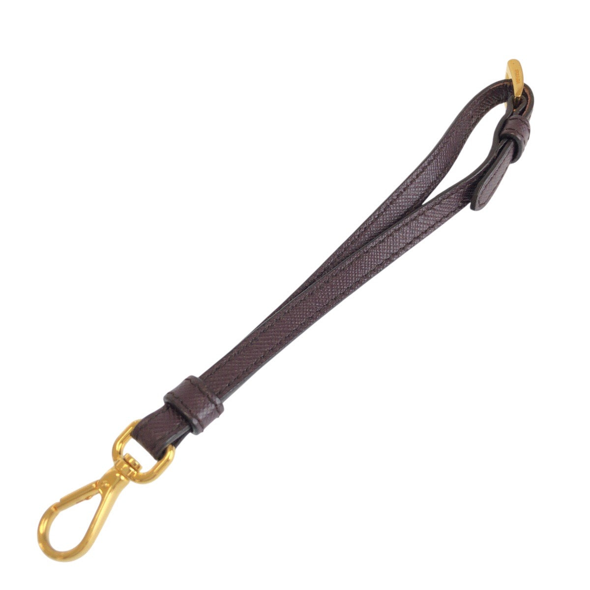 26292
PRADA プラダ 三角ロゴプレート テスート ワインレッド ボルドー ゴールド金具 ナイロン / レザー ポーチ 化粧ポーチ リストレット アクセサリーポーチ レディース A23