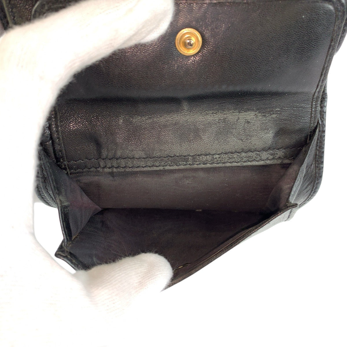 26293
CHANEL シャネル ココマーク ブラック 黒 レザー 折り財布 コンパクトウォレット レディース AB28
