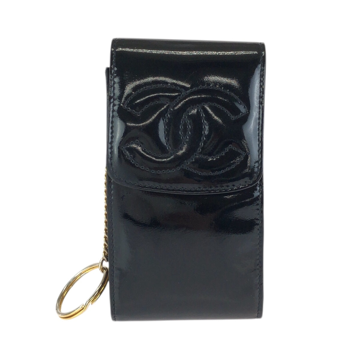 26296
CHANEL シャネル ヴィンテージ ココマーク ブラック 黒 ゴールド金具 エナメル 小物入れ IQOSケース シガレットケース レディース ABP24