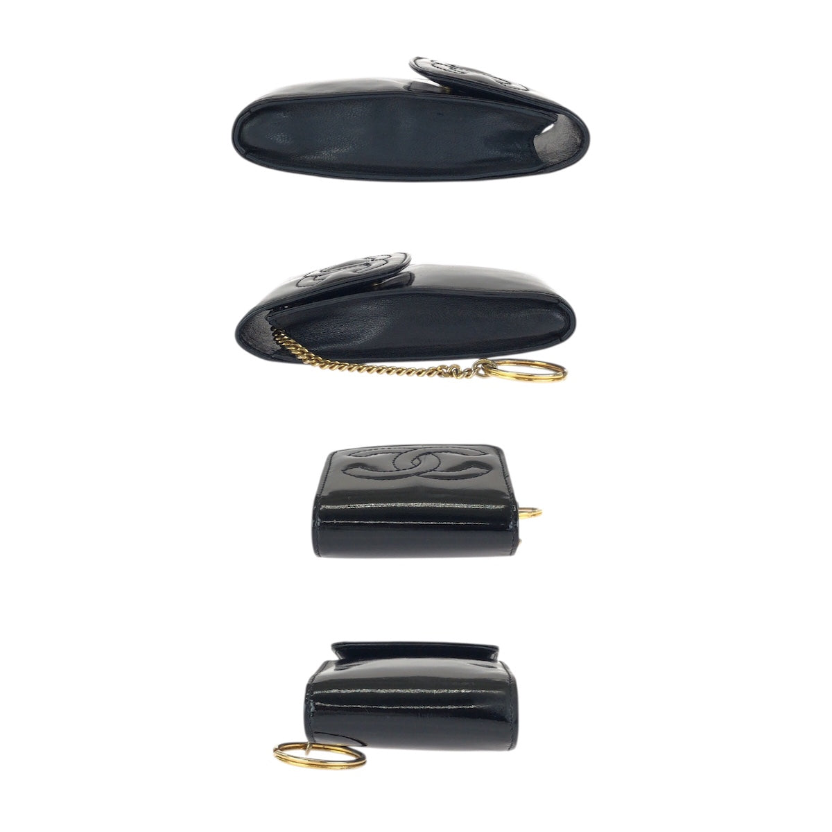 26296
CHANEL シャネル ヴィンテージ ココマーク ブラック 黒 ゴールド金具 エナメル 小物入れ IQOSケース シガレットケース レディース ABP24