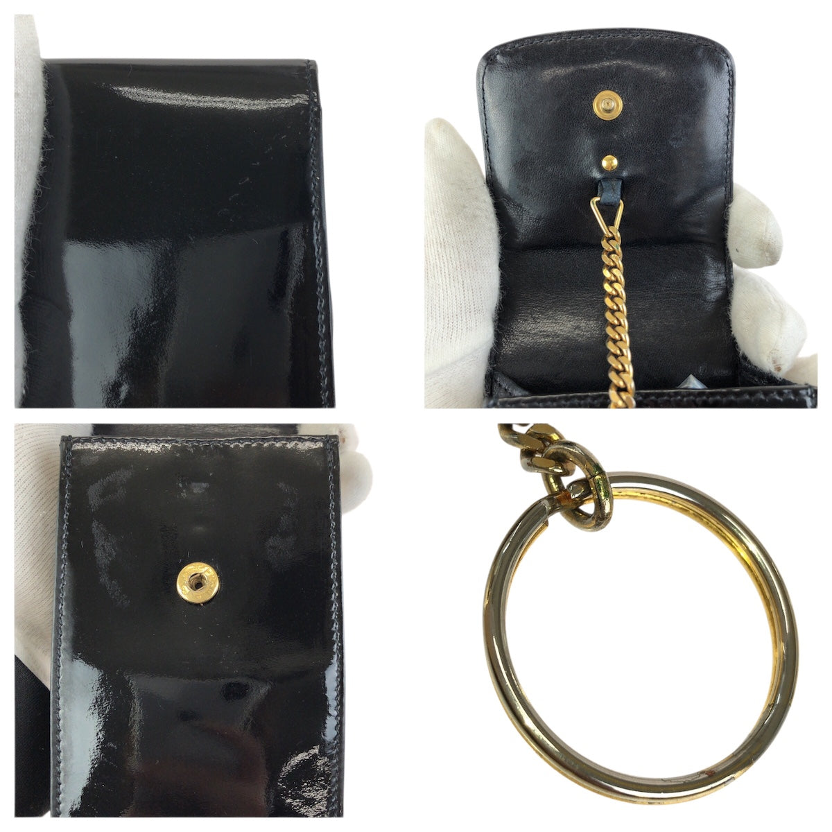 26296
CHANEL シャネル ヴィンテージ ココマーク ブラック 黒 ゴールド金具 エナメル 小物入れ IQOSケース シガレットケース レディース ABP24