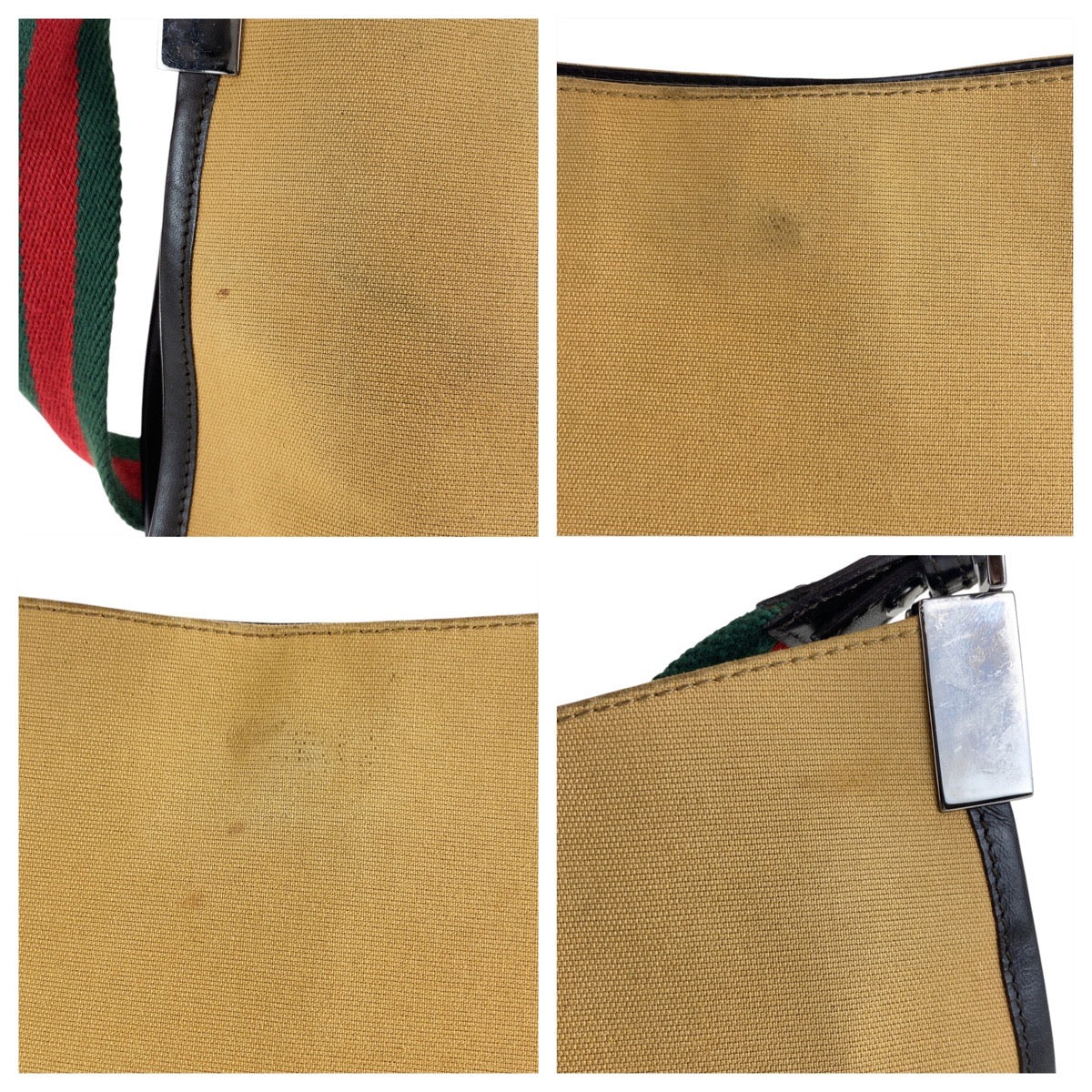 26297
GUCCI グッチ シェリーライン ベージュ キャメル キャンバス 001 4321 ホーボー ショルダーバッグ ハンドバッグ レディース ABP28