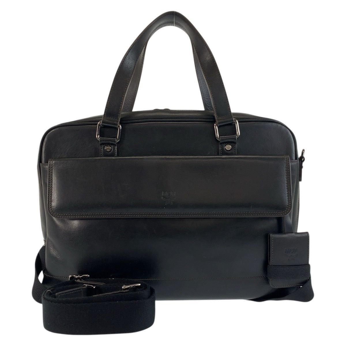 26298
MCM エム シー エム ブラック 黒 シルバー金具 レザー ビジネスバッグ ショルダーバッグ 2way メンズ ABP38