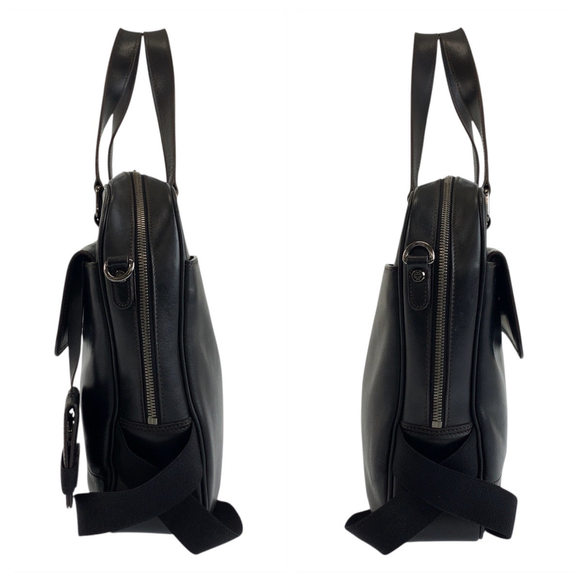 26298
MCM エム シー エム ブラック 黒 シルバー金具 レザー ビジネスバッグ ショルダーバッグ 2way メンズ ABP38