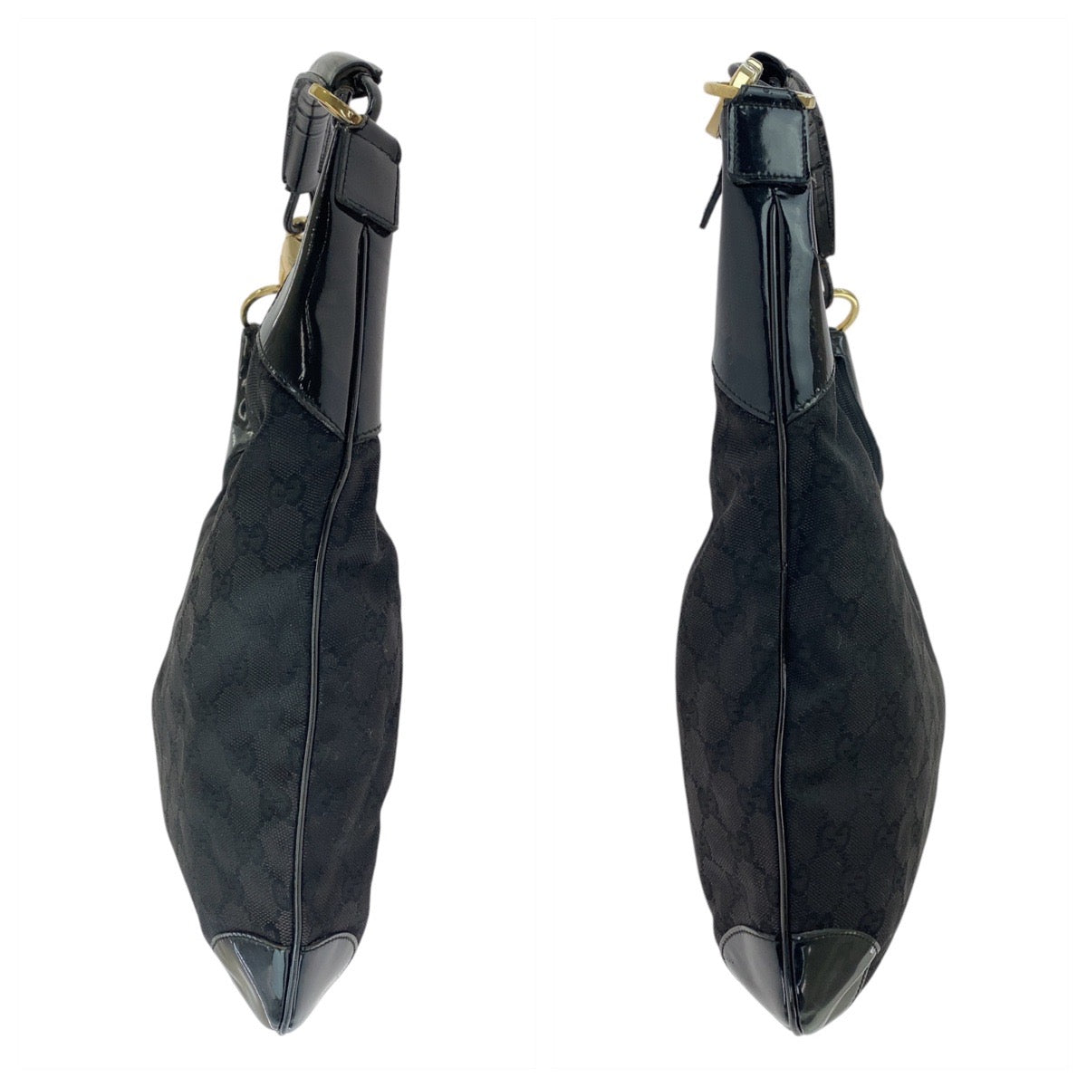 26304
GUCCI グッチ ブラック 黒 ゴールド金具 GGキャンバス / レザー 001 4157 ホーボー ショルダーバッグ ハンドバッグ レディース AB33