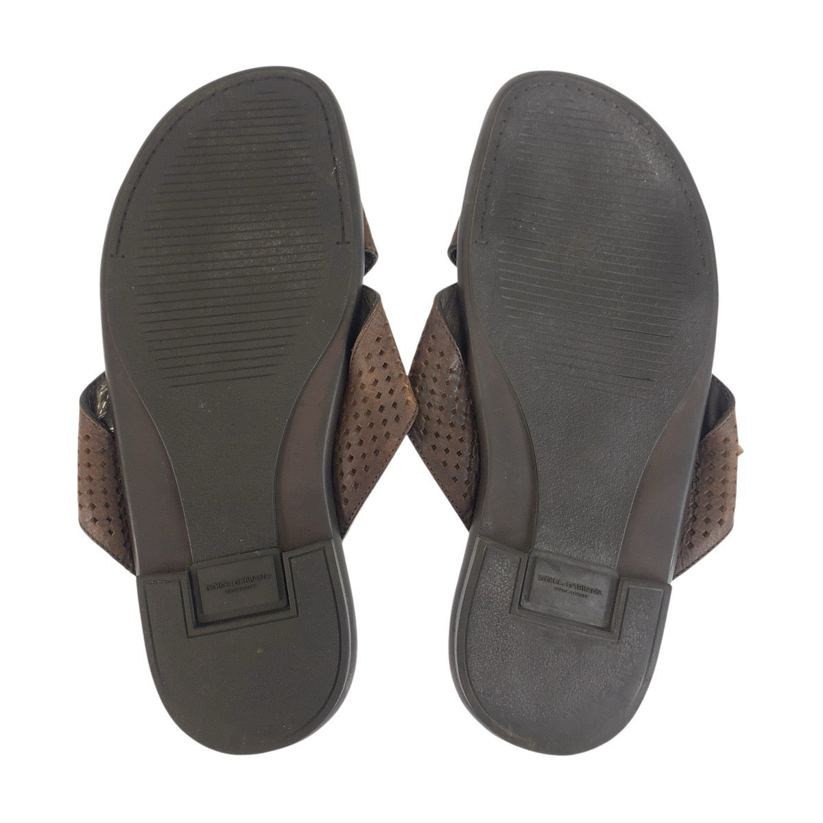 26316
DOLCE&GABBANA ドルチェアンドガッバーナ クロスストラップ サイズ7(表記7ですが28cm相当です） ブラウン レザー / パンチングレザー CH2975-A6173 サンダル メンズ AB10