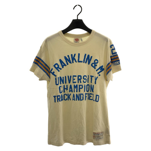 26321
FRANKLIN&MARSHALL フランクリンマーシャル サイズSMALL オフホワイト ブルー コットン 半袖Ｔシャツ カットソー メンズ AB2