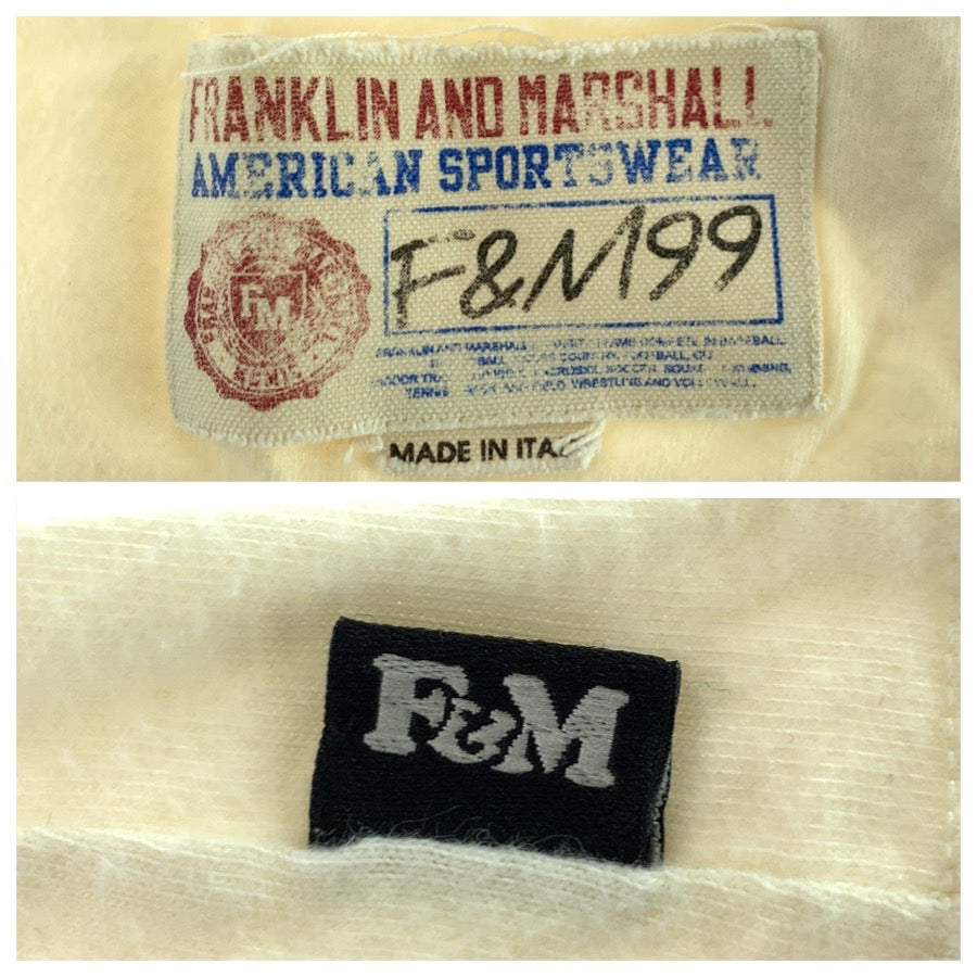 26321
FRANKLIN&MARSHALL フランクリンマーシャル サイズSMALL オフホワイト ブルー コットン 半袖Ｔシャツ カットソー メンズ AB2