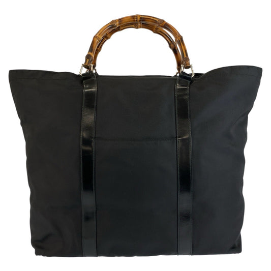 26325
GUCCI グッチ バンブー ブラック 黒 ナイロン 002 3754 トートバッグ ハンドバッグ レディース ABP28