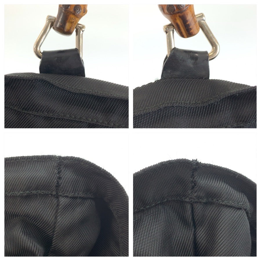 26325
GUCCI グッチ バンブー ブラック 黒 ナイロン 002 3754 トートバッグ ハンドバッグ レディース ABP28