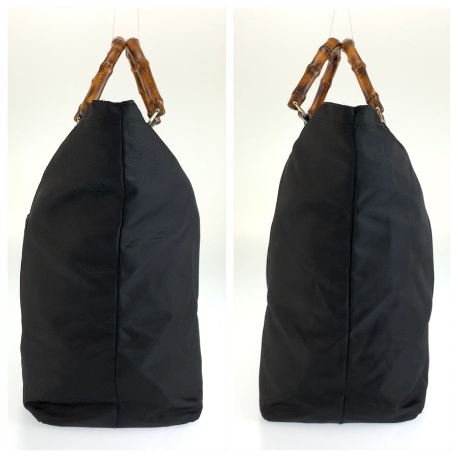 26325
GUCCI グッチ バンブー ブラック 黒 ナイロン 002 3754 トートバッグ ハンドバッグ レディース ABP28