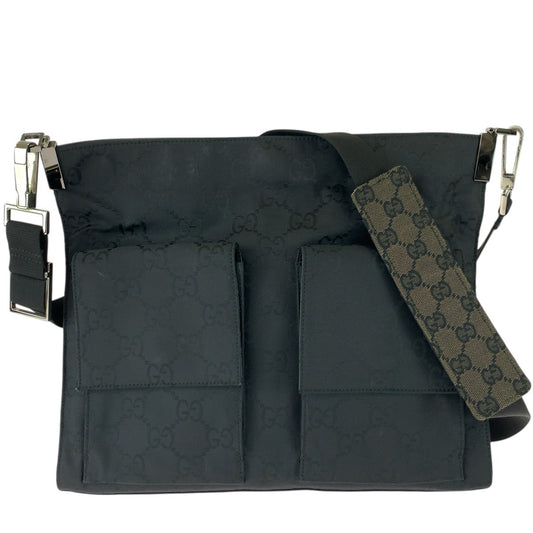 26326
GUCCI グッチ GG柄 ブラック 黒 シルバー金具 ナイロン 001 3238 ショルダーバッグ 男女兼用 レディース ABP28