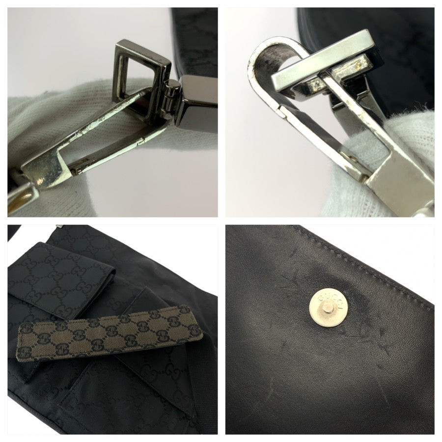 26326
GUCCI グッチ GG柄 ブラック 黒 シルバー金具 ナイロン 001 3238 ショルダーバッグ 男女兼用 レディース ABP28