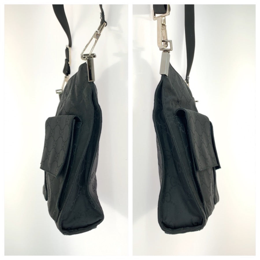 26326
GUCCI グッチ GG柄 ブラック 黒 シルバー金具 ナイロン 001 3238 ショルダーバッグ 男女兼用 レディース ABP28