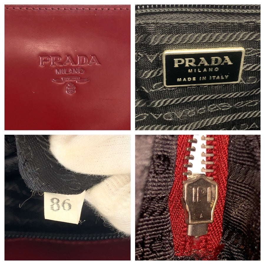 26327
PRADA プラダ レッド パテントレザー トートバッグ ショルダーバッグ レディース AB48