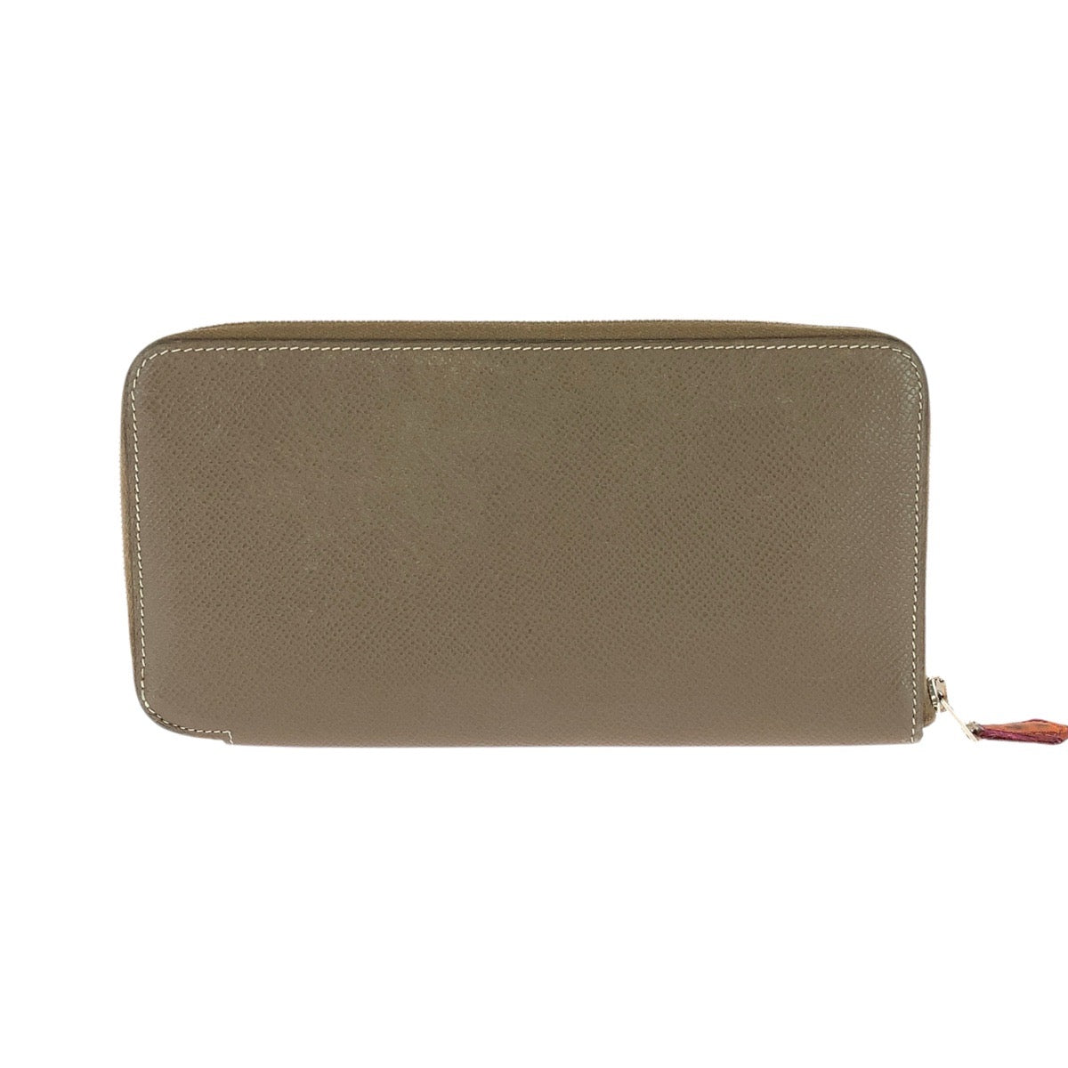 26328
HERMES エルメス アザップ シルクイン エトゥープ グレージュ シルバー金具 ヴォーエプソン / シルク 長財布 ラウンドファスナー □O刻印 レディース AB35
