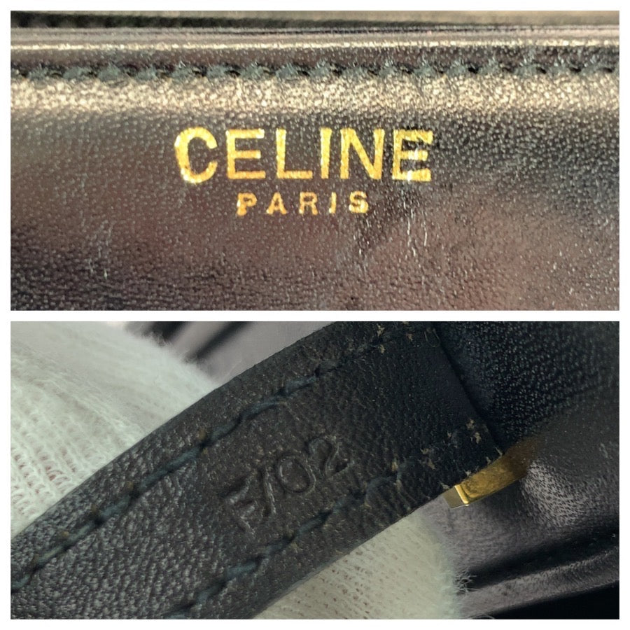 26332
CELINE セリーヌ ヴィンテージ 馬車金具 ホースキャリッジ ブラック 黒 ゴールド金具 レザー / メッキ ショルダーバッグ レディース AB42
