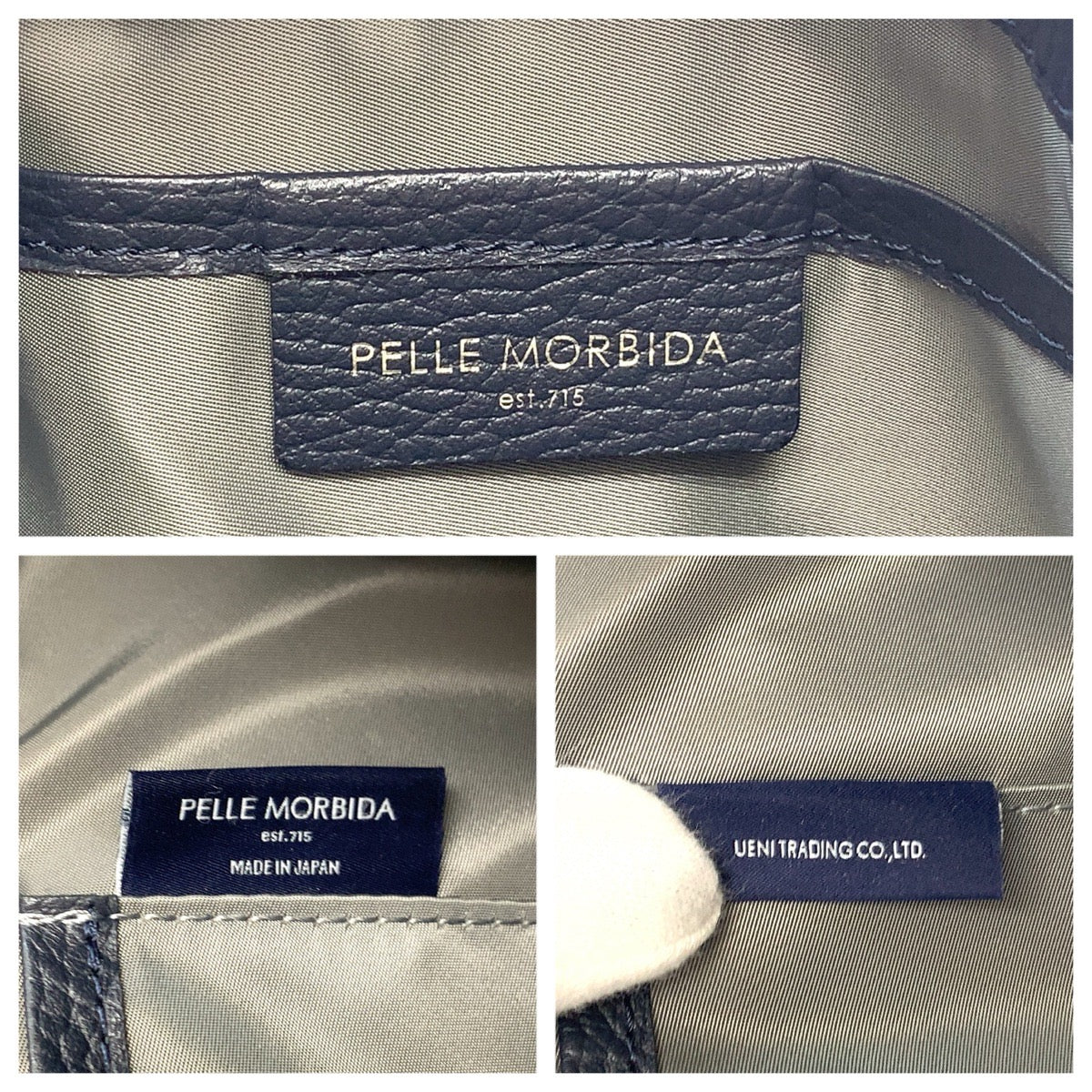 26333
PELLE MORBIDA ペッレモルビダ コローレ ネイビー シルバー金具 レザー トートバッグ ショルダーバッグ レディース ABP15