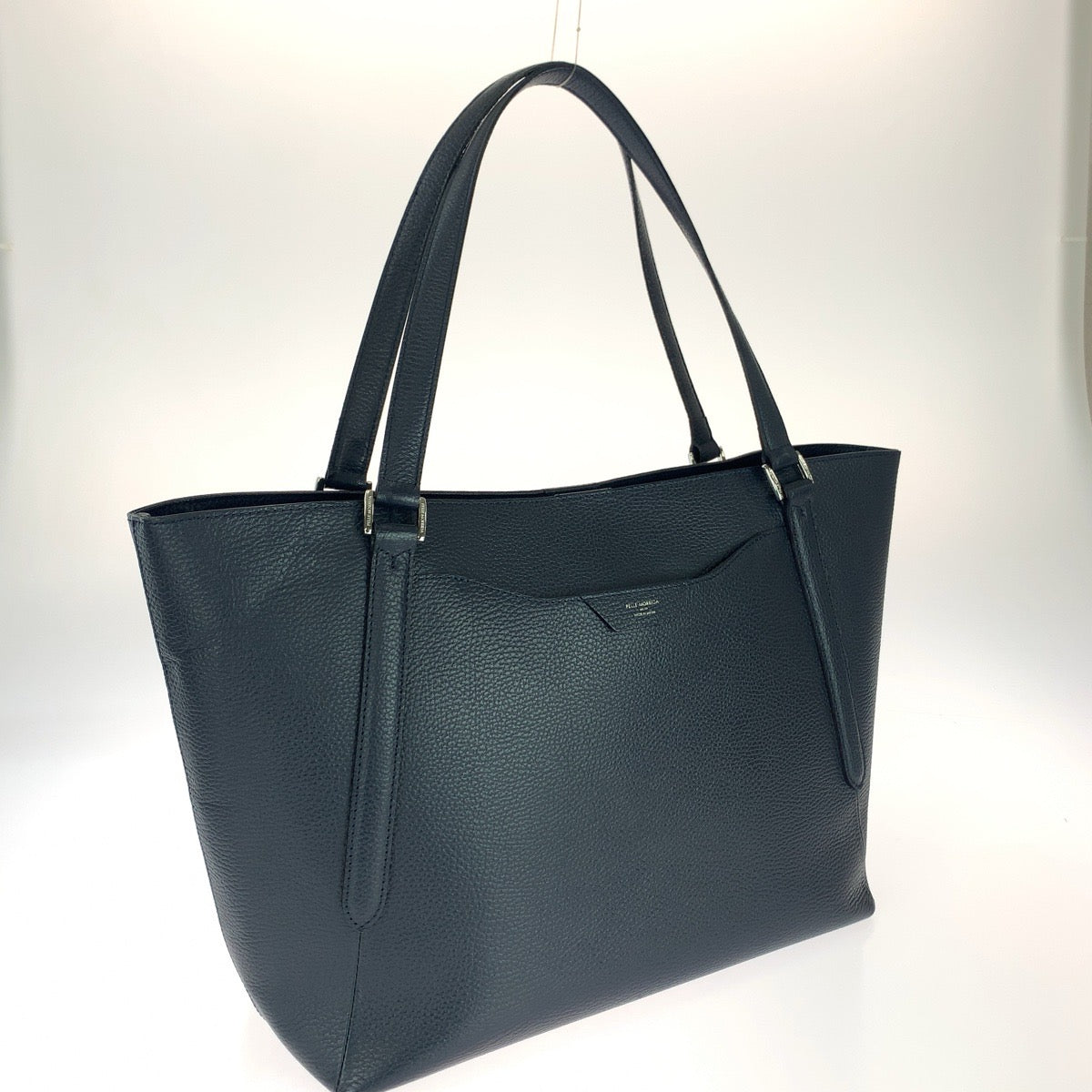 26333
PELLE MORBIDA ペッレモルビダ コローレ ネイビー シルバー金具 レザー トートバッグ ショルダーバッグ レディース ABP15