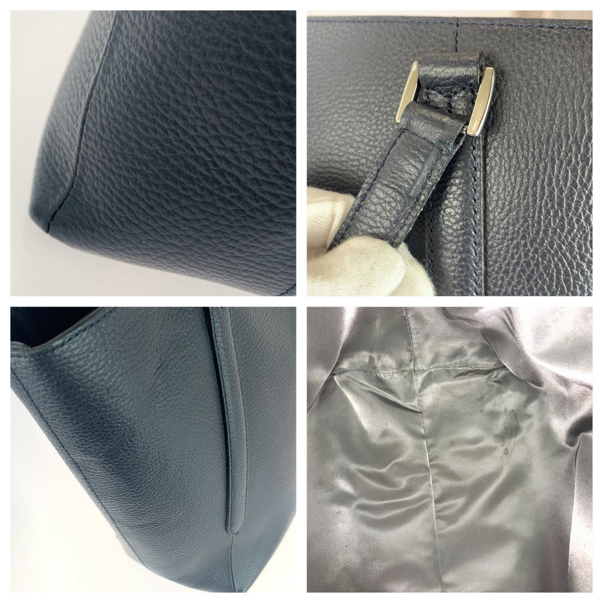 26333
PELLE MORBIDA ペッレモルビダ コローレ ネイビー シルバー金具 レザー トートバッグ ショルダーバッグ レディース ABP15