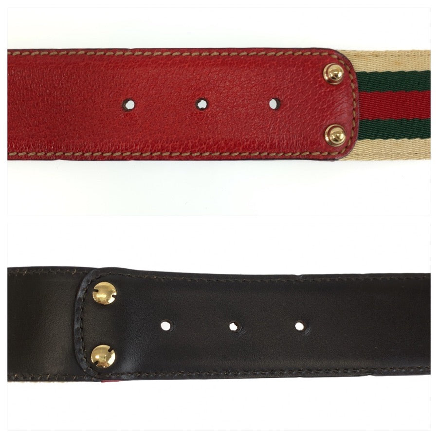 26334
GUCCI グッチ シェリーライン インターロッキング 75cm/30インチ マルチカラー ゴールド金具 キャンバス 114876 ベルト レディース ABP21