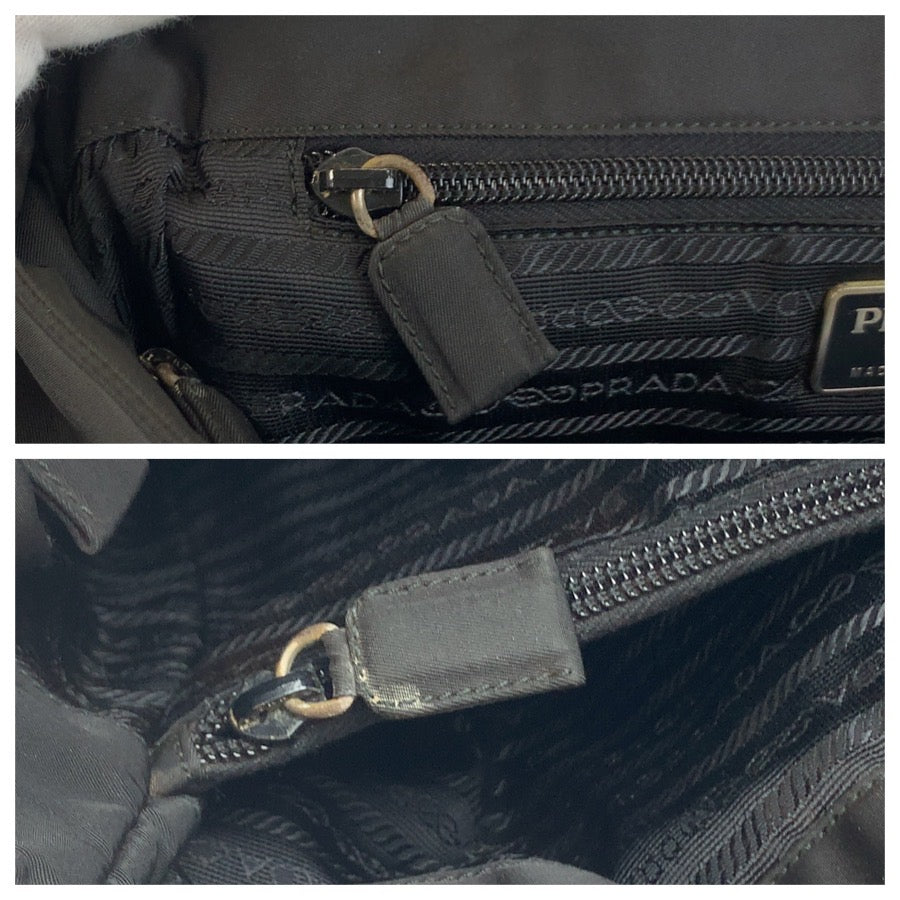 26335
PRADA プラダ テスート ロゴ刺繍 ブラック 黒 ナイロン トートバッグ ショルダーバッグ レディース ABP35