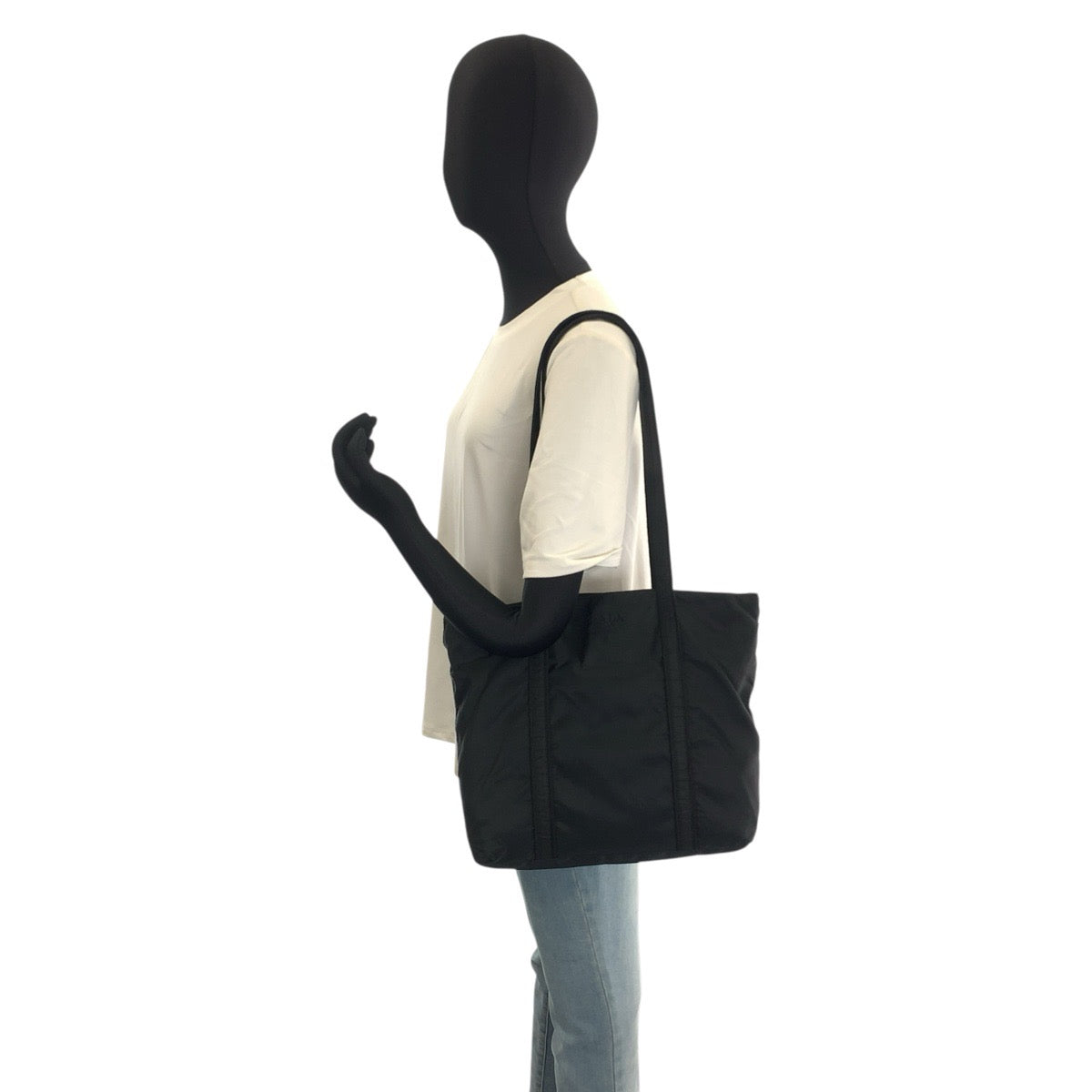 26335
PRADA プラダ テスート ロゴ刺繍 ブラック 黒 ナイロン トートバッグ ショルダーバッグ レディース ABP35
