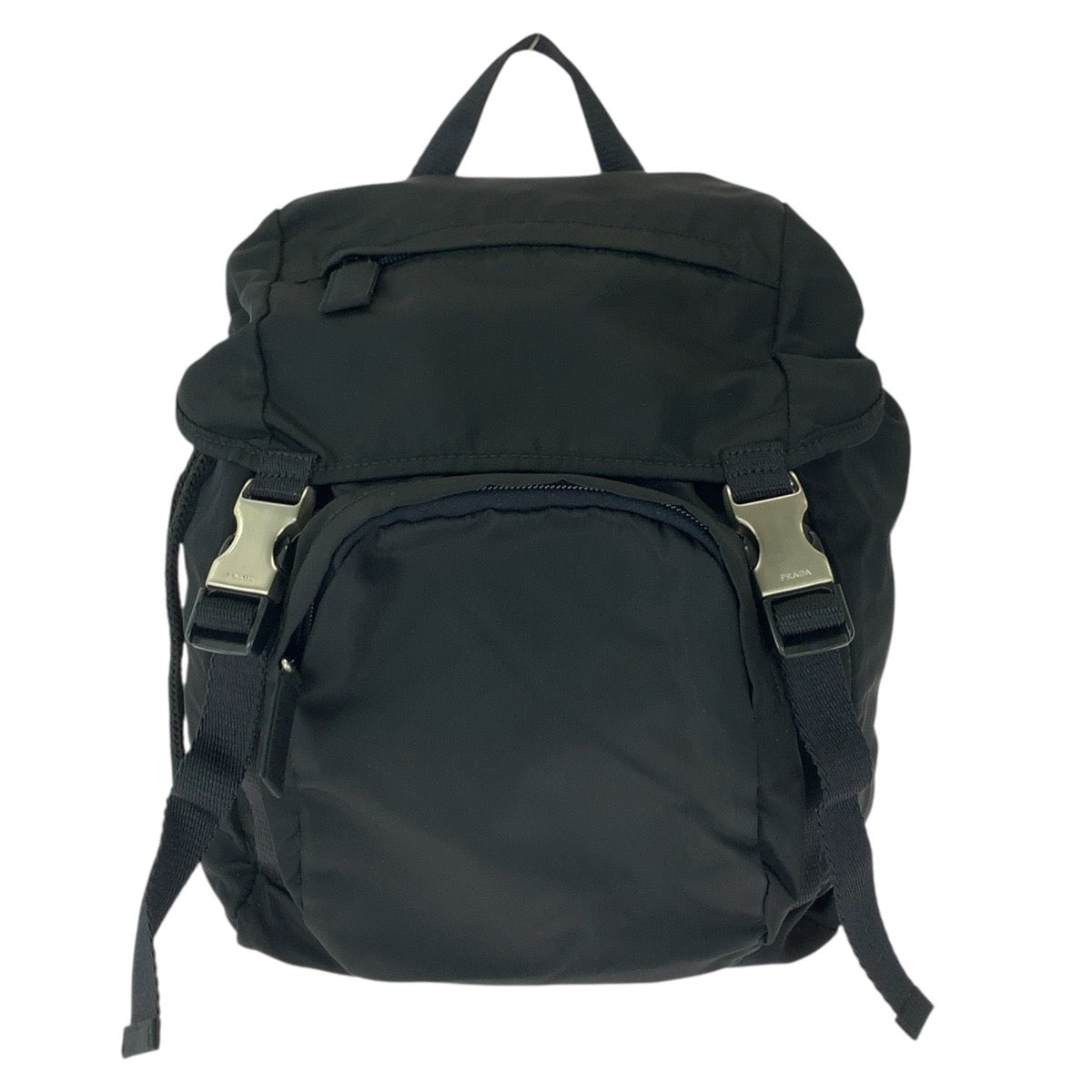 26338
PRADA プラダ テスート 三角ロゴプレート ブラック 黒 シルバー金具 ナイロン リュックサック バックパック レディース ABP40