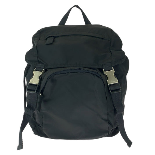 26338
PRADA プラダ テスート 三角ロゴプレート ブラック 黒 シルバー金具 ナイロン リュックサック バックパック レディース ABP40