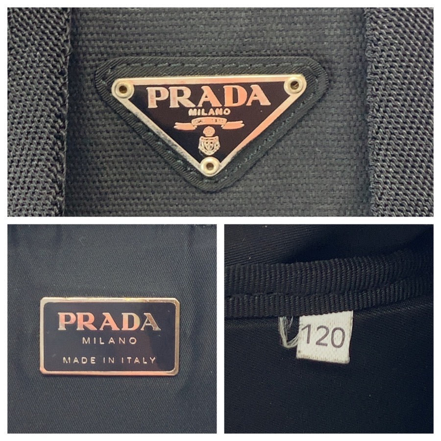 26338
PRADA プラダ テスート 三角ロゴプレート ブラック 黒 シルバー金具 ナイロン リュックサック バックパック レディース ABP40