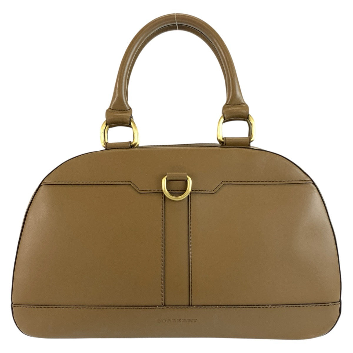 26340
BURBERRY バーバリー 中チェック柄 ブラウン ゴールド金具 レザー ハンドバッグ レディース ABP28