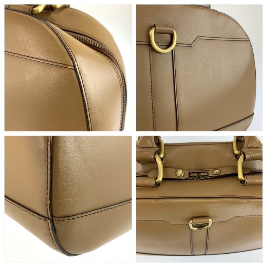 26340
BURBERRY バーバリー 中チェック柄 ブラウン ゴールド金具 レザー ハンドバッグ レディース ABP28